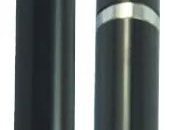 Sleek black ballpoint pens with chrome accents on a white background.