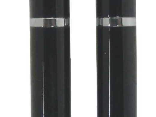 Sleek black HELLEN'S Group executive pens with chrome accents on white background.