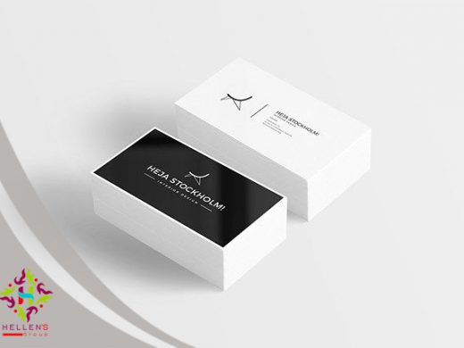 Professional mockup of black and white business cards for design branding.