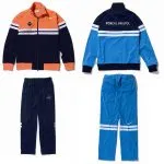 FCRB Nike tracksuits: orange/navy and blue sets for athletic wear.